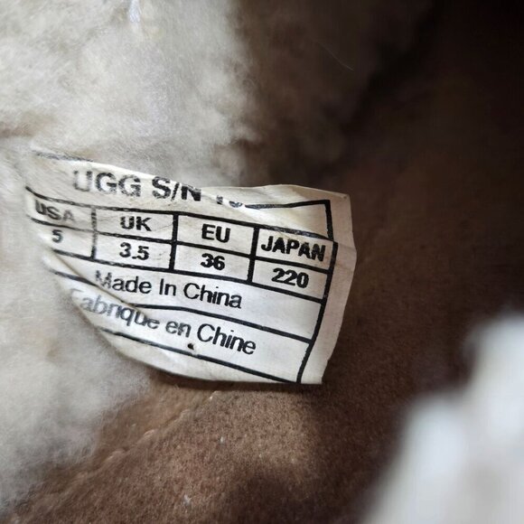 Ugg Clogs Womens 5 Brown Leather Shearling Sherpa lined Contrast stitch winter - Picture 10 of 13